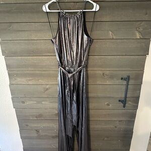 Sugarlips Gray Halter Gown Jumpsuit